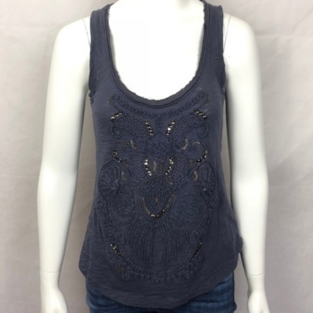 Anthropologie Deletta Embroidered Tank Top